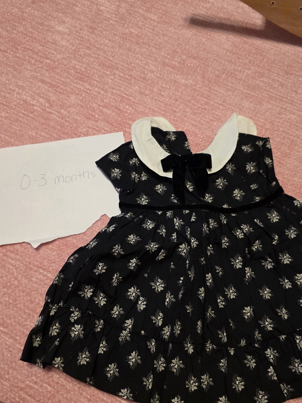 Janie and Jack Black Dress with White Collar